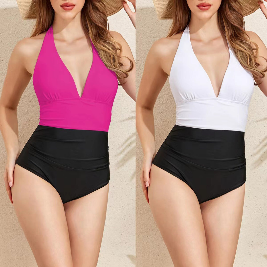 Damen Eleganter Halterneck-Badeanzug mit modischem Schnitt Drune