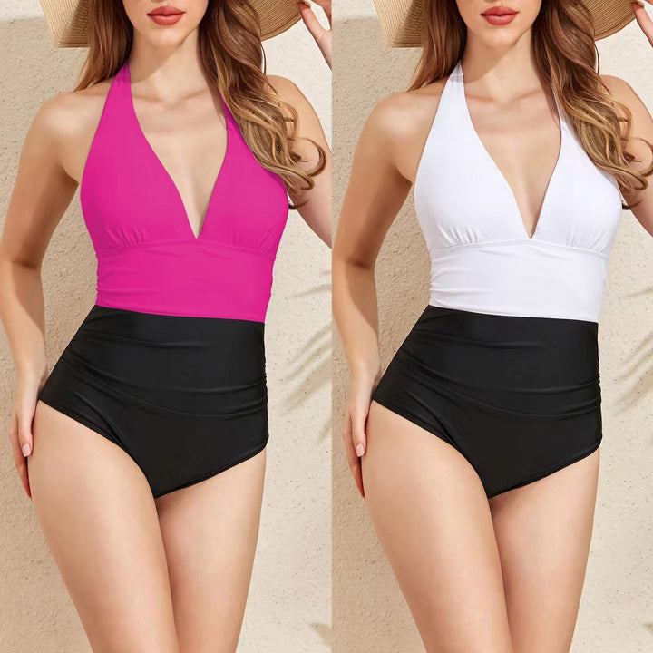 Damen Eleganter Halterneck-Badeanzug mit modischem Schnitt Drune
