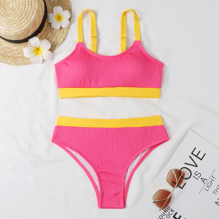Damen Bikiniset mit raffiniertem Rippdesign und verstellbaren Trägern Drune