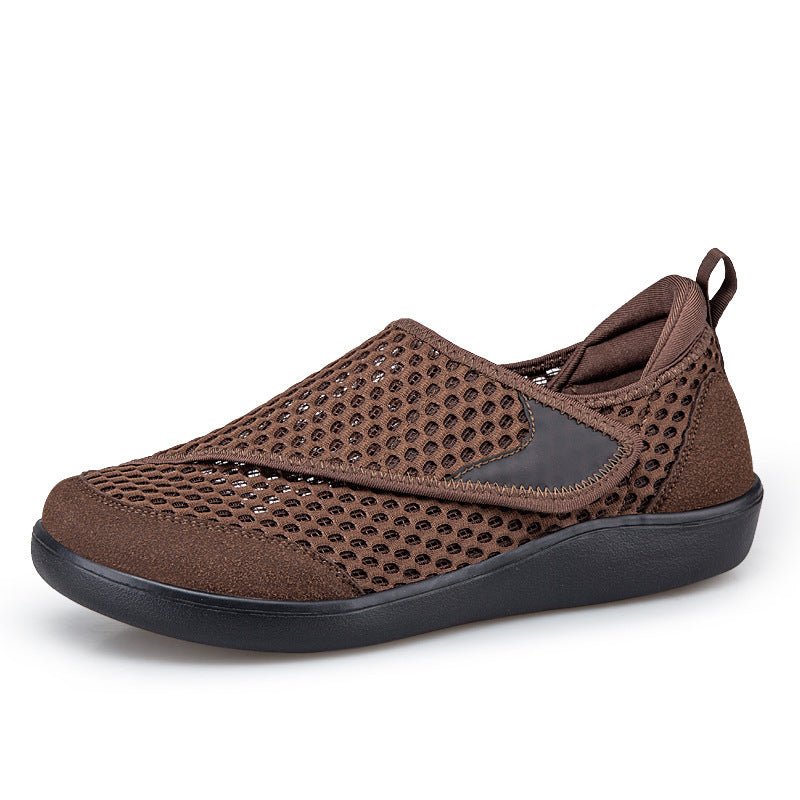 Unisex nan atmungsaktiver Netz-Slipper mit verstellbarem Klettverschluss und viskoelastischem Fußbett Drune