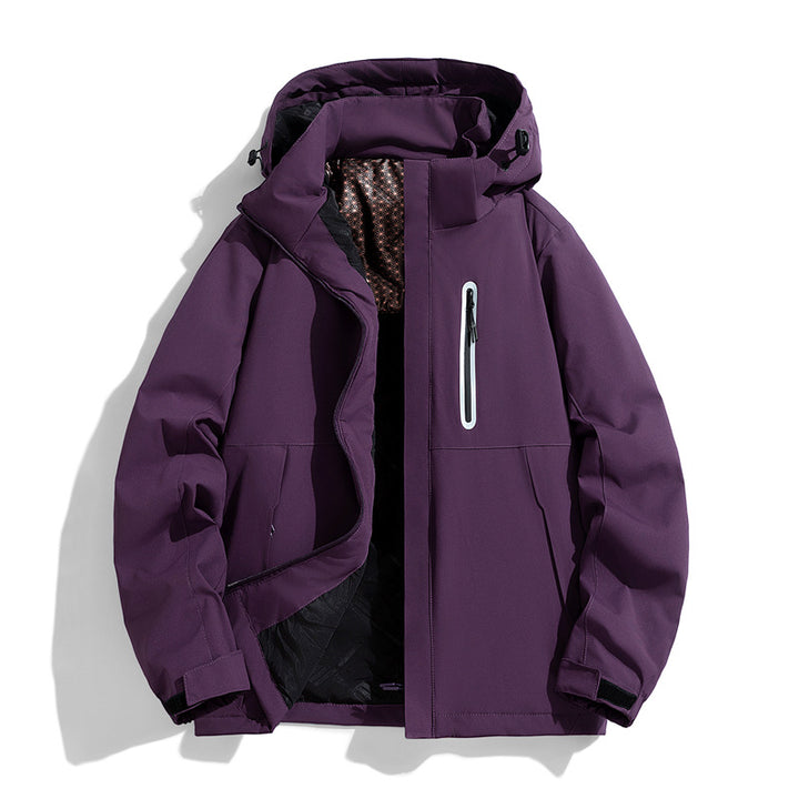Herren wasserabweisende gesteppte Winterjacke mit Kapuze, thermischer Isolierung und reflektierender Brusttasche Drune