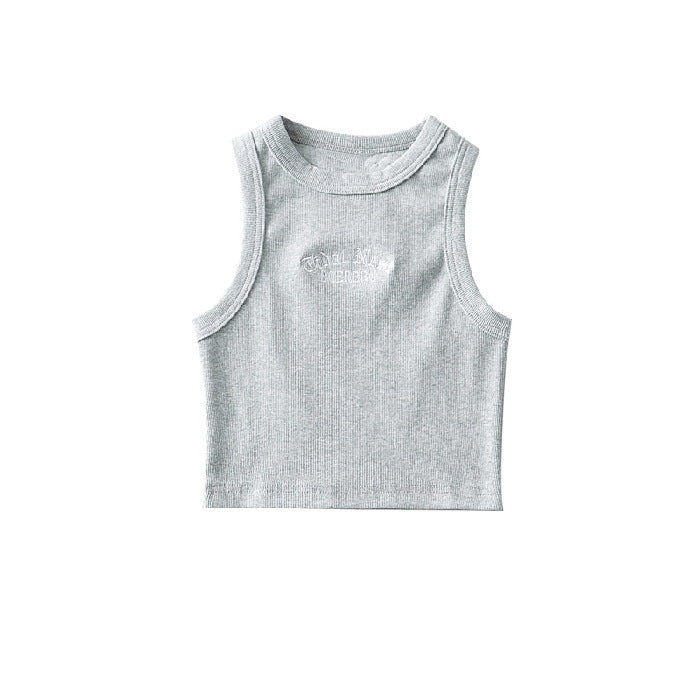 Damen-Crop-Top mit hohem Kragen und dezentem Schriftzug Drune