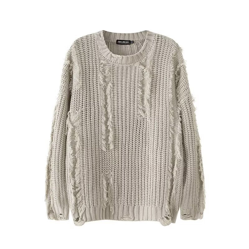 Herren Lässiger Grobstrickpullover mit used Look Drune