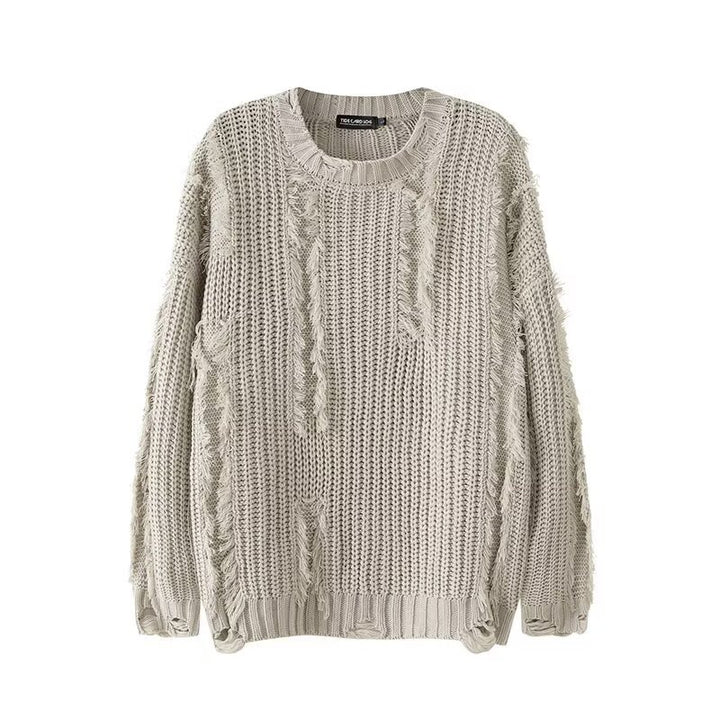 Herren Lässiger Grobstrickpullover mit used Look Drune