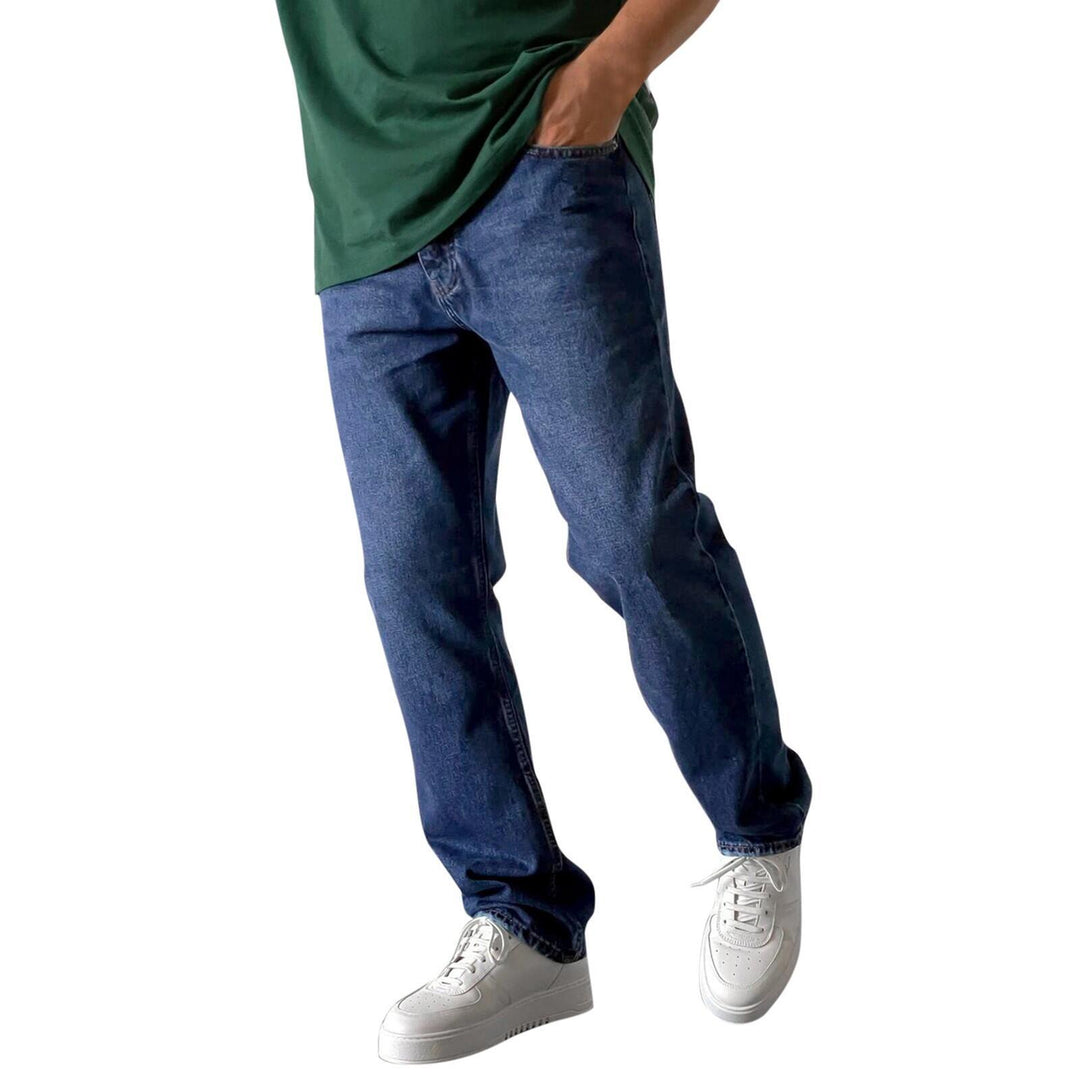 Herren nan lockere Straight-Leg Jeans mit elastischem Bundsaum und entspannter Passform Drune