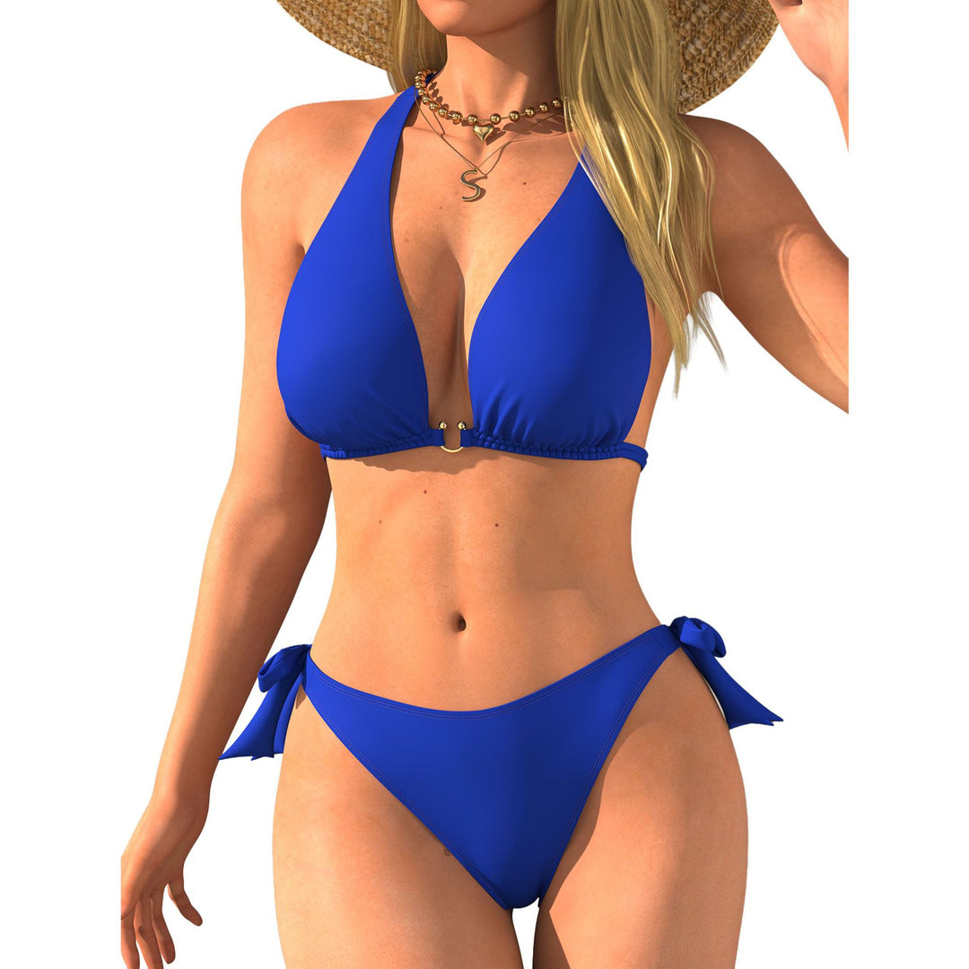 Damen Triangel-Bikini mit Rückenband und sinnlichem V-Ausschnitt Drune