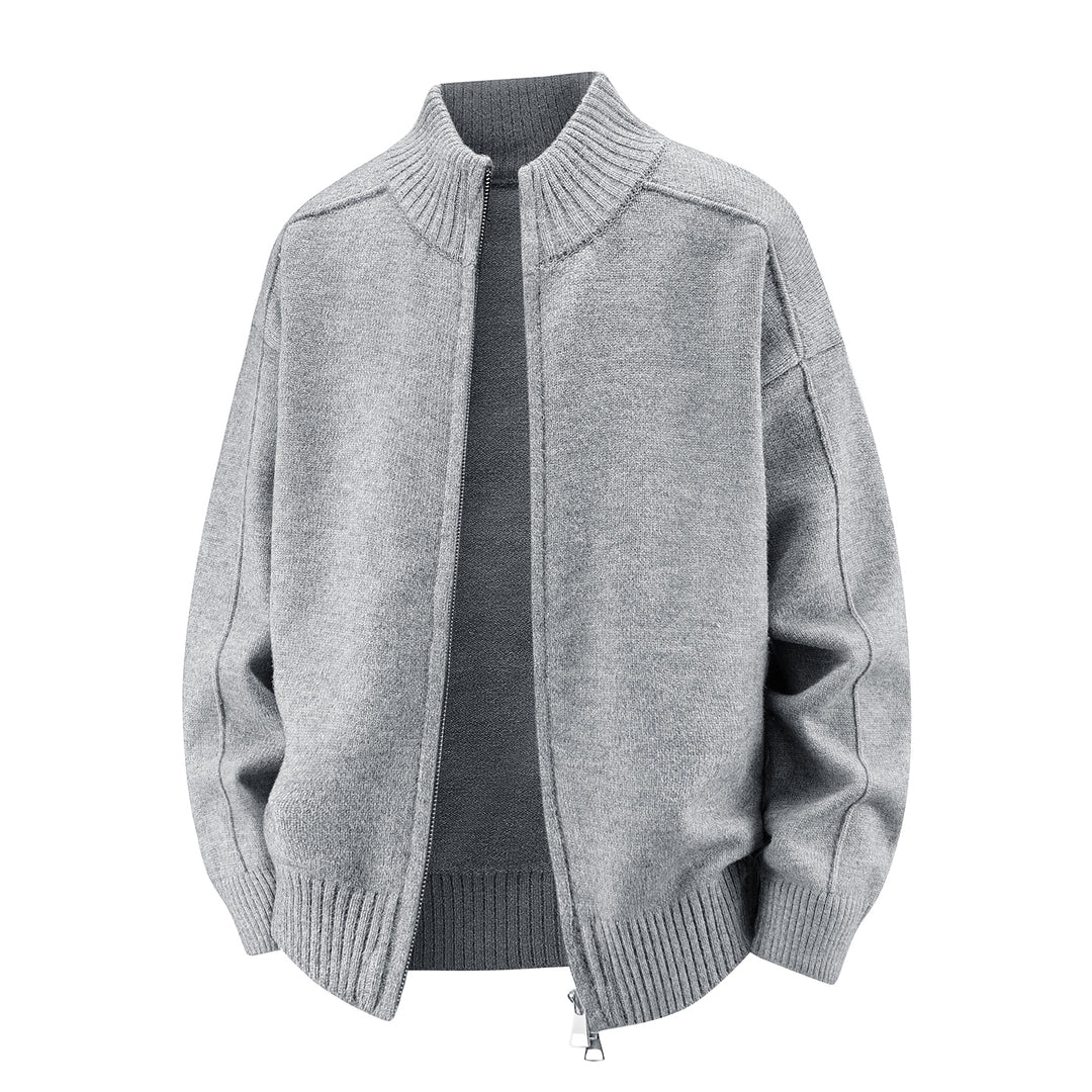Herren Hochwertiger Strickjacke mit Stehkragen Drune