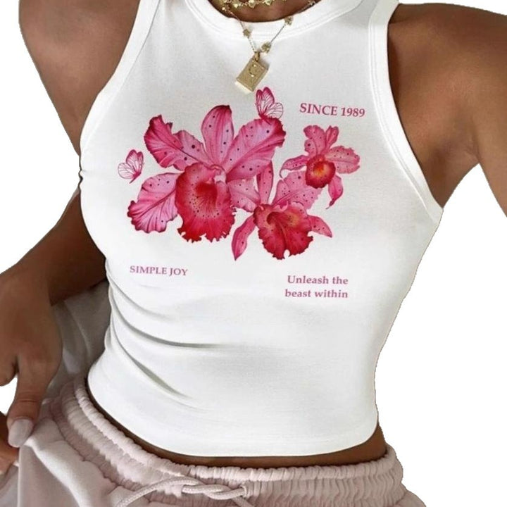 Damen ärmelloses Tanktop mit fröhlichem Kirschmotiv Drune