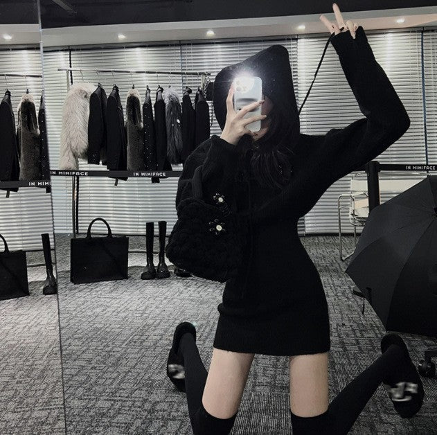 Damen Hoodie-Kleid mit lässigem Schnitt und praktischen Taschen Drune