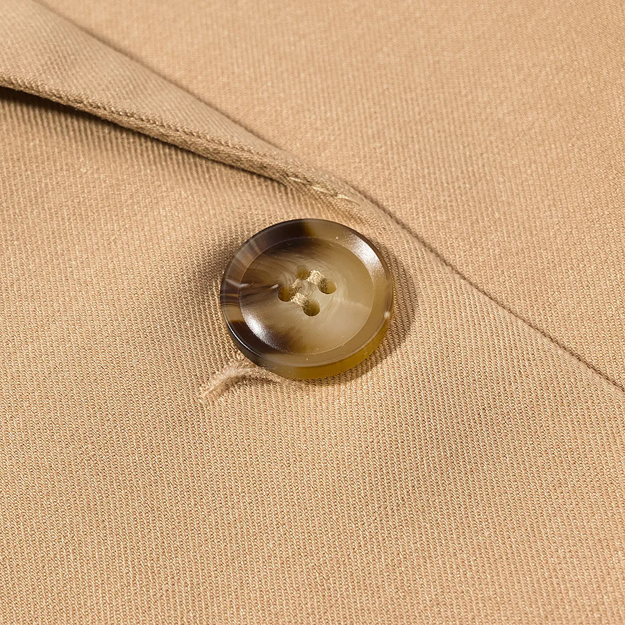 Damen nan langer taillierter Wollmix-Mantel mit Reverskragen, Pattentaschen und durchgehender Knopfleiste Drune