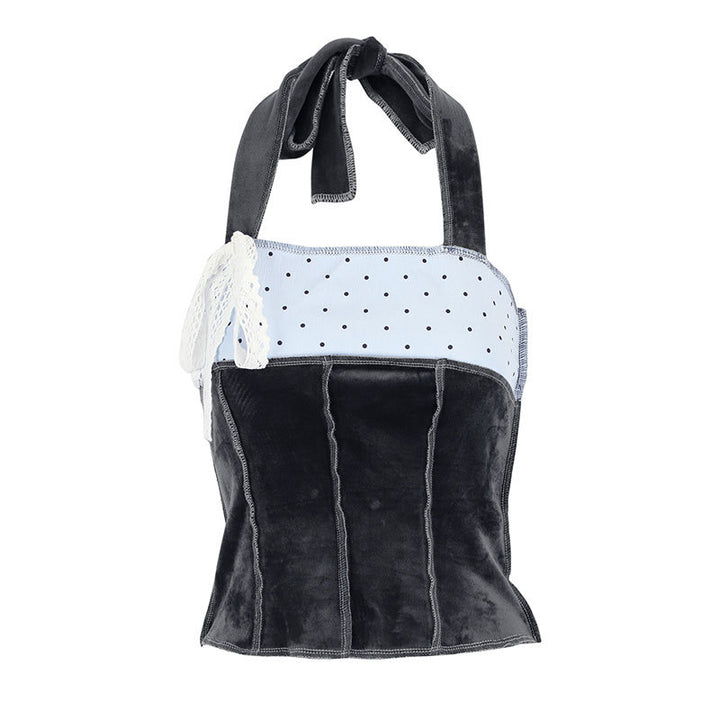 Damen trendiges Bustier-Top mit Spitzenakzenten und verspieltem Design Drune