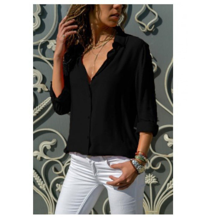 Damen Lockere Bluse mit modernem Schnitt und bedeutenden Knopfdetails Drune