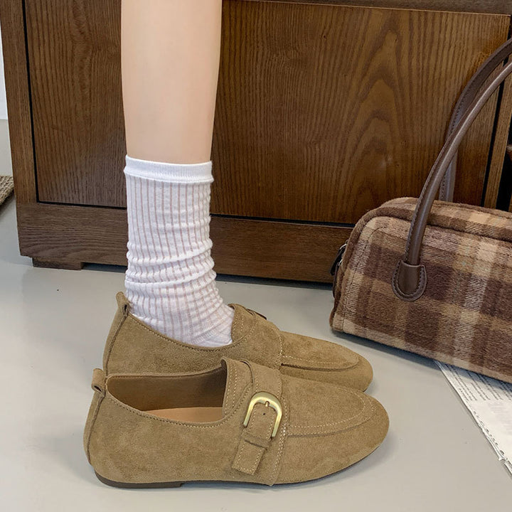 Damen Elegante Mokassins mit dekorativem Riemen Drune