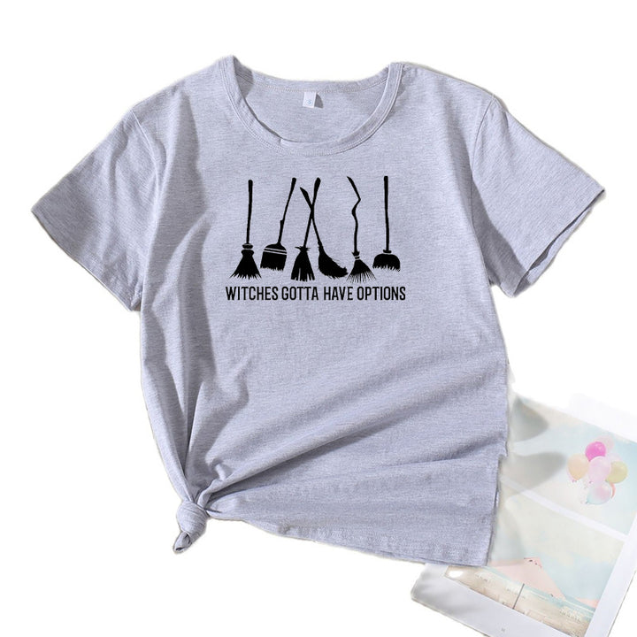 Frauen Grafik Besenstiel Humor T-Shirt Drune