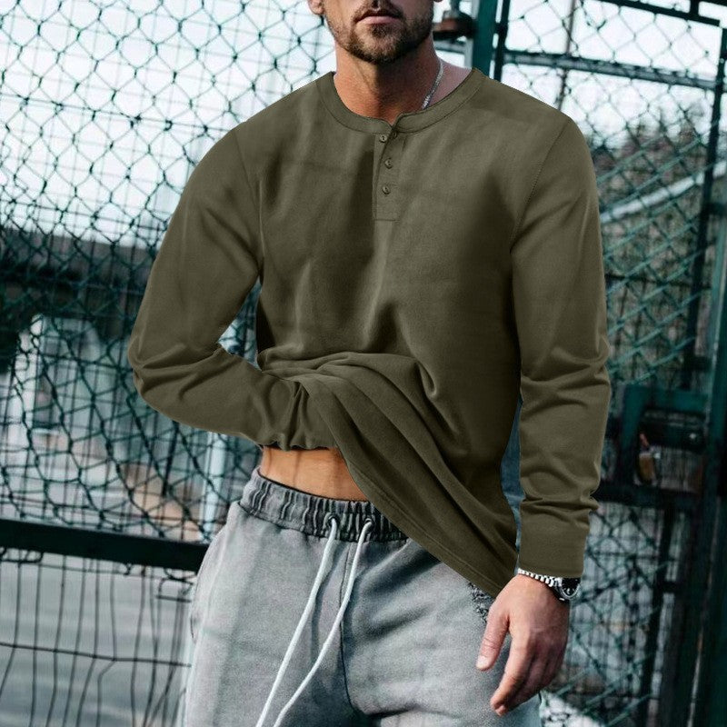 Herren Longsleeve Henley aus leichter Baumwollmischung Drune