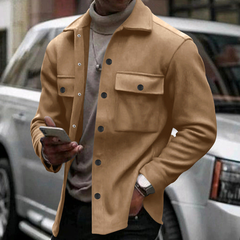 Herren lässige Overshirtjacke mit großen Brusttaschen und modernem Design Drune