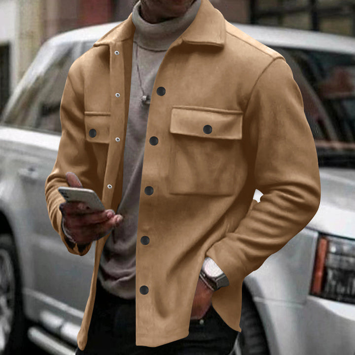 Herren lässige Overshirtjacke mit großen Brusttaschen und modernem Design Drune