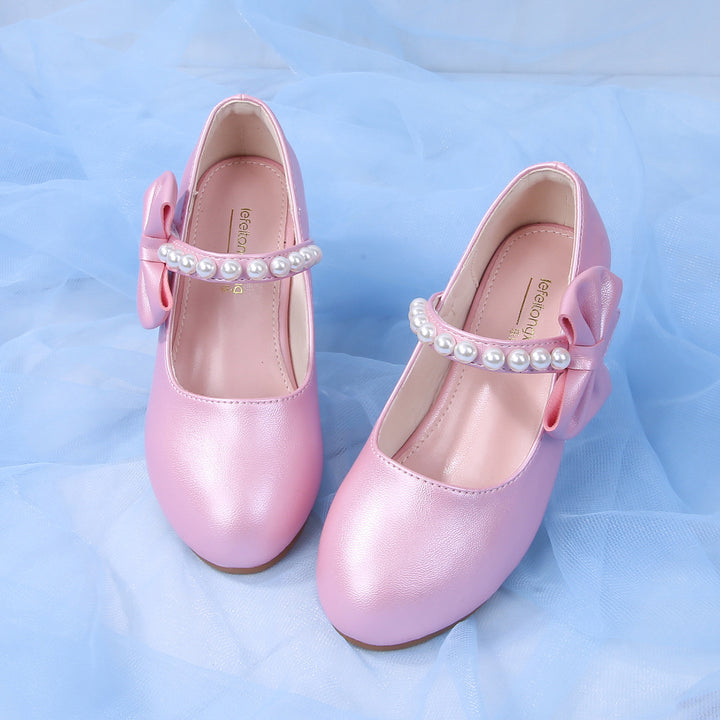 Mädchen elegante Ballerinas mit Schleifen- und Perlenakzenten Drune