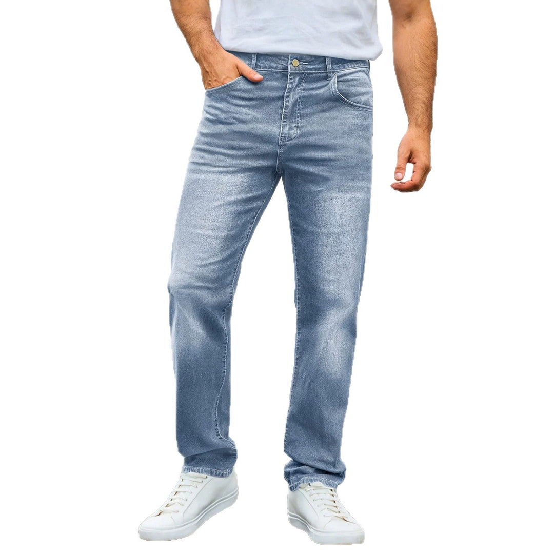 Herren nan lässige Straight-Leg-Jeans mit mittlerer Bundhöhe und Komfortstretch Drune