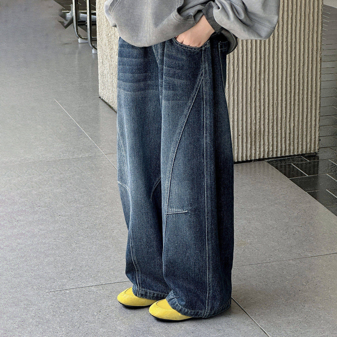 Unisex weit geschnittene Denim-Hose mit lässiger Passform Drune