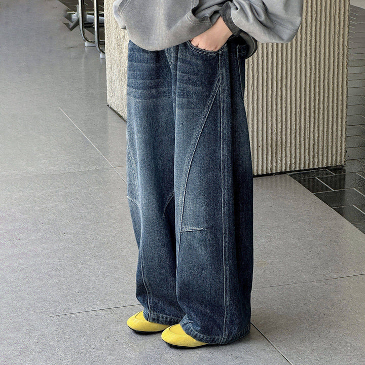 Unisex weit geschnittene Denim-Hose mit lässiger Passform Drune