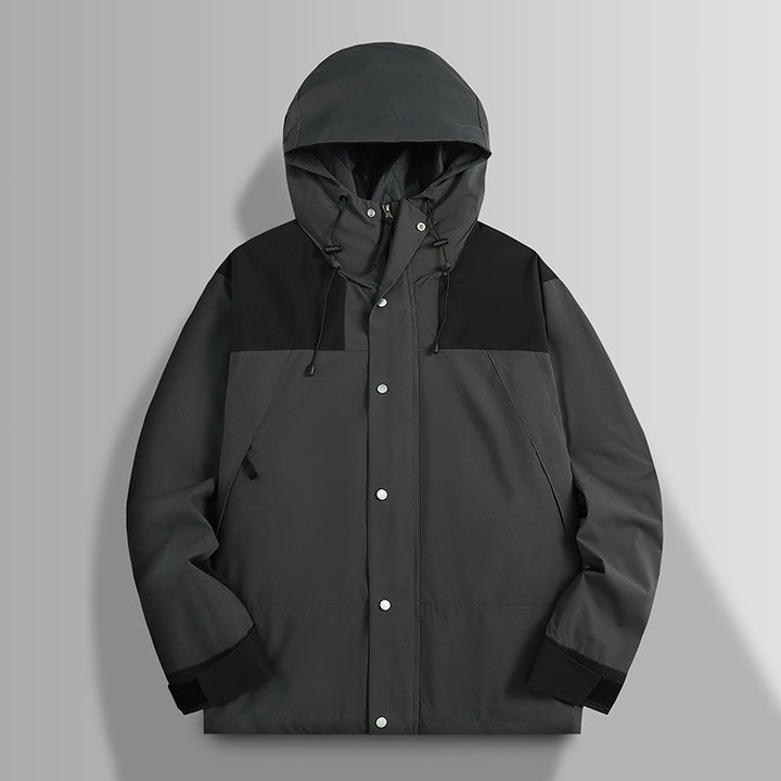 Herren Wasserfeste Softshelljacke mit Kapuze, verstellbaren Bündchen und verdeckter Druckknopfleiste Drune