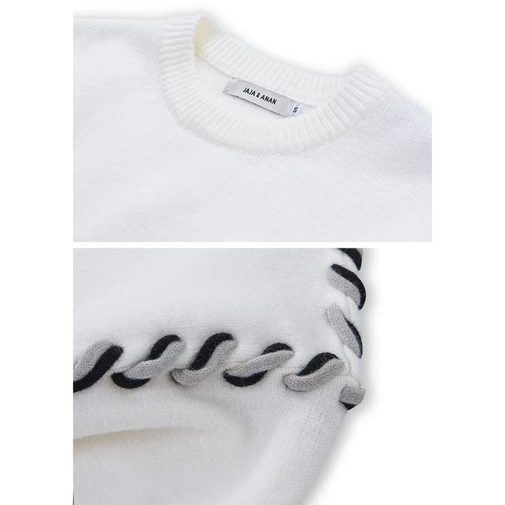 Herren Grobstrickpullover mit einzigartiger Applikation Drune