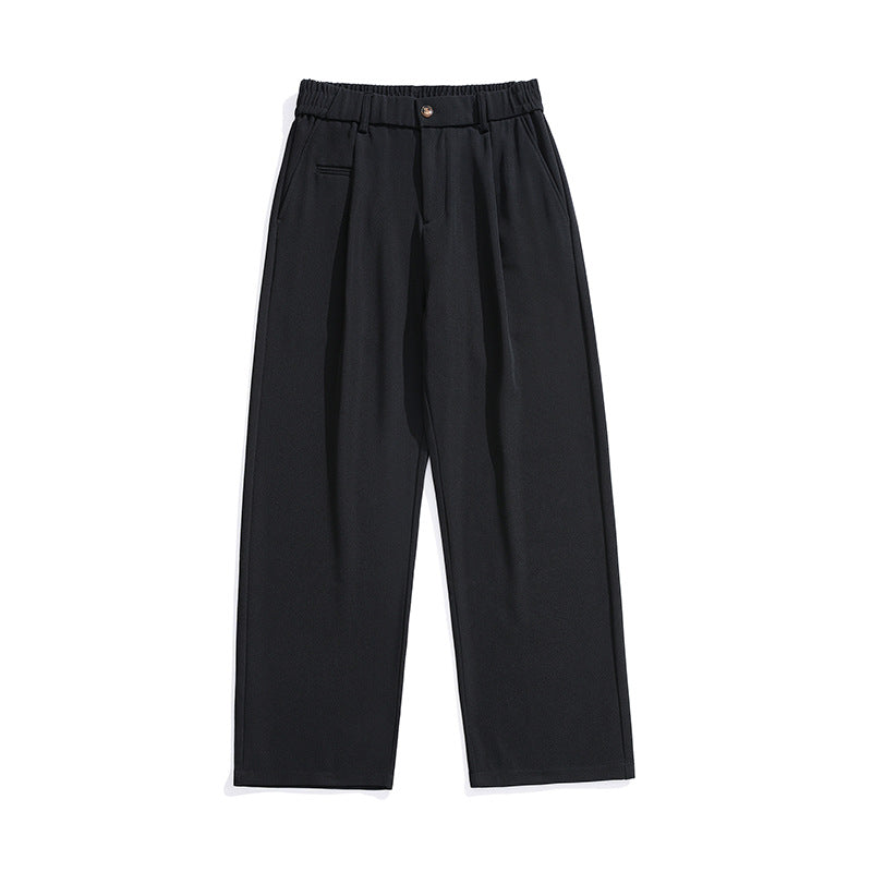 Damen Locker sitzende Bundfalten-Hose mit elastischem Komfortbund und geradem Saum Drune