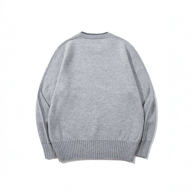 Unisex Weicher Mélange-Rundhalspullover aus Bio-Baumwollmix mit Boxy‑Fit und breiten Rippbündchen Drune