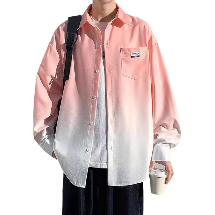 Herren Hemdjacke mit modernem Farbverlauf und praktischer Brusttasche Drune