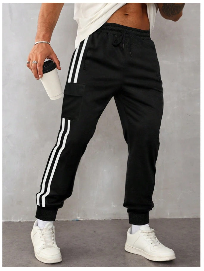 Herren Utility-Jogginghose mit aufgesetzter Känguru-Tasche und breiten Kordeln Drune