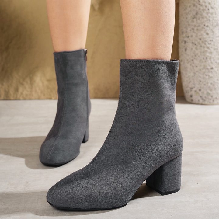 Damen Elegante Blockabsatz Stiefeletten Drune 1787606100