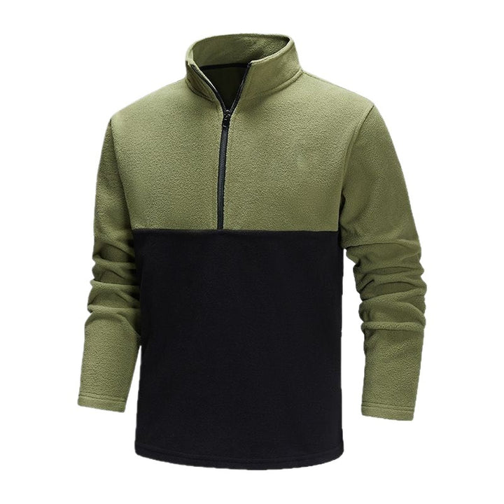 Herren Halbzip-Fleecepullover mit Stehkragen, Colorblock-Design & atmungsaktiver Mikrofleece-Qualität Drune