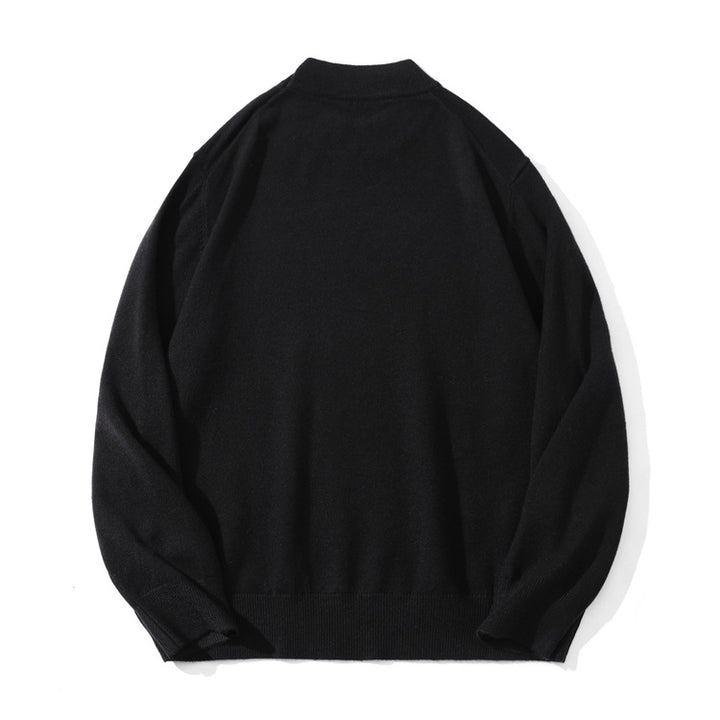 Unisex Feiner Strickpullover mit Mockneck, Oversize-Schnitt und gerippten Bündchen Drune