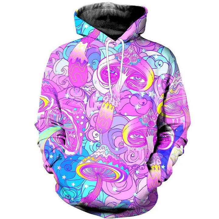 Unisex Kapuzenpullover mit kreativem Pilzdesign Drune