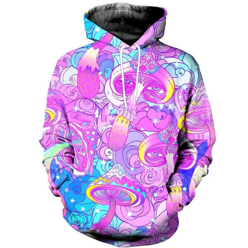 Unisex Kapuzenpullover mit kreativem Pilzdesign Drune