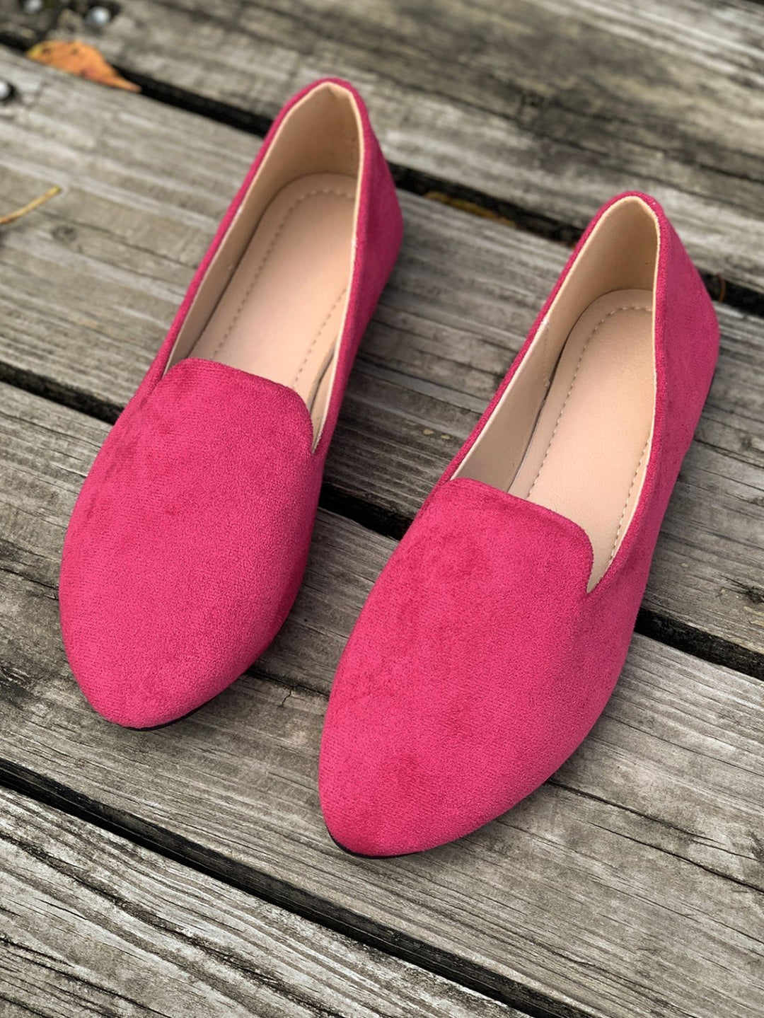 Damen spitz zulaufende Velours‑Loafer mit gepolsterter Innensohle Drune