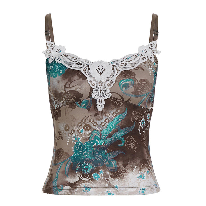 Damen Spitzen-Top mit floralem Design und eleganter Häkelborte Drune