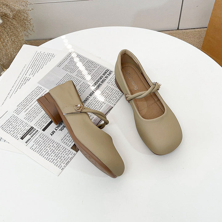 Damen Ballerinas mit dekorativem Riemchen und kleiner Verzierung Drune