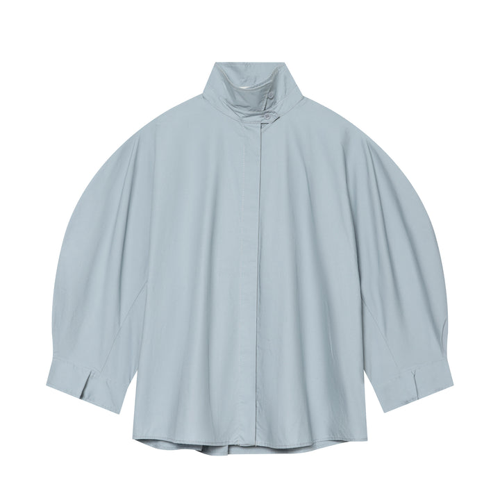 Damen nan Oversize Regenponcho mit Stehkragen und verdeckter Knopfleiste Drune
