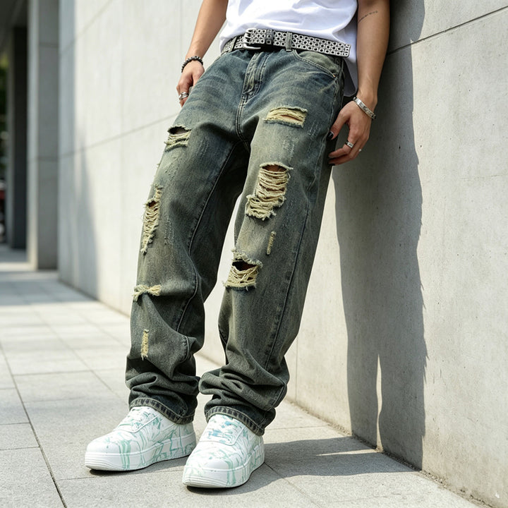 Herren Lässige Ripped Jeans Drune