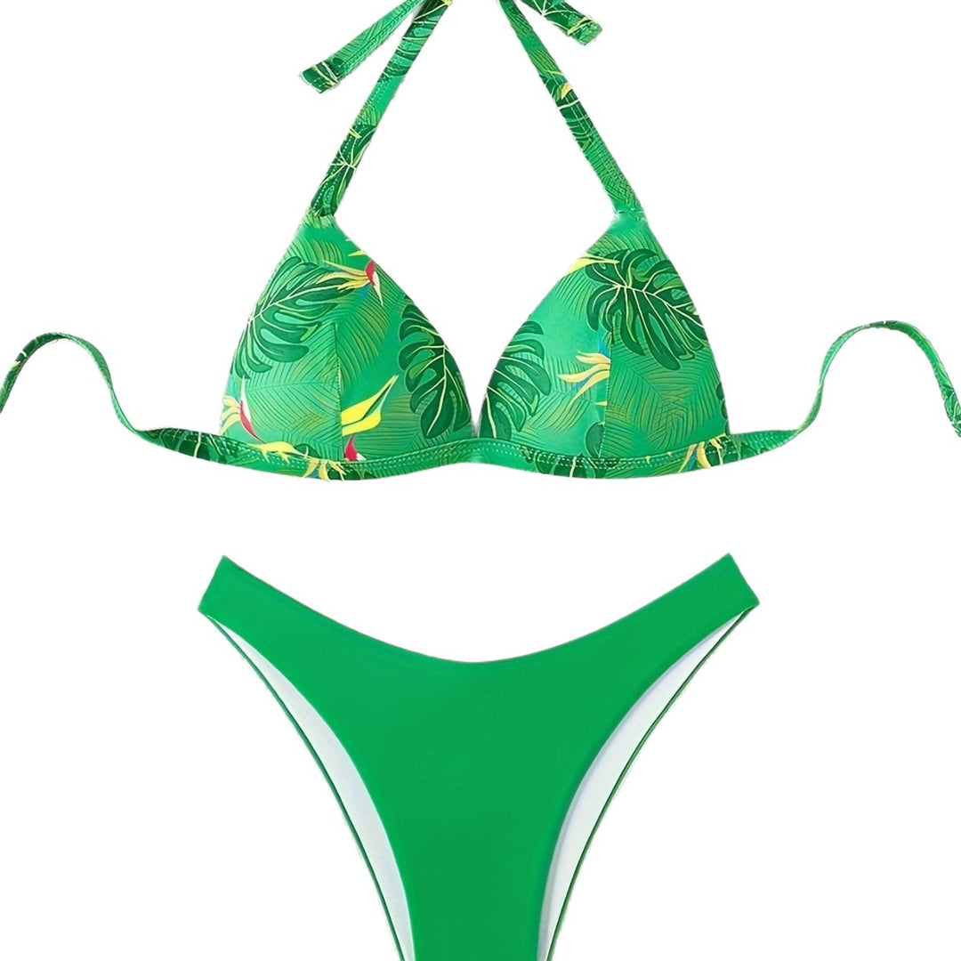 Damen Triangel-Bikini mit floralen Designs Drune