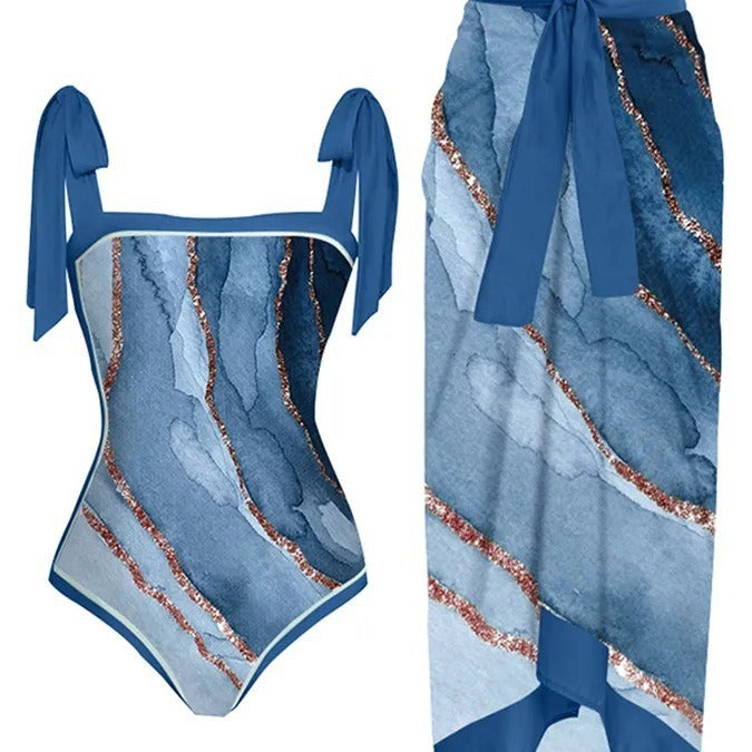 Damen Bademode-Set mit stilvollem Wickelrock Drune