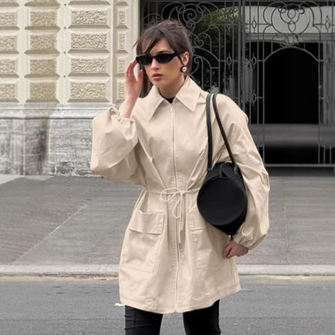 Damen Utility-Jacke im modernen Design mit Gürteldetails und großen Taschen Drune