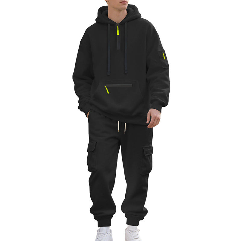 Herren Sportliches Cargo-Set mit Kapuzenpullover und praktischen Taschen Drune