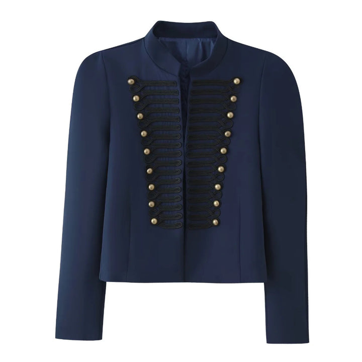 Damen Kurzjacke im hussareninspirierten Design mit Stehkragen und Zierkordeln Drune