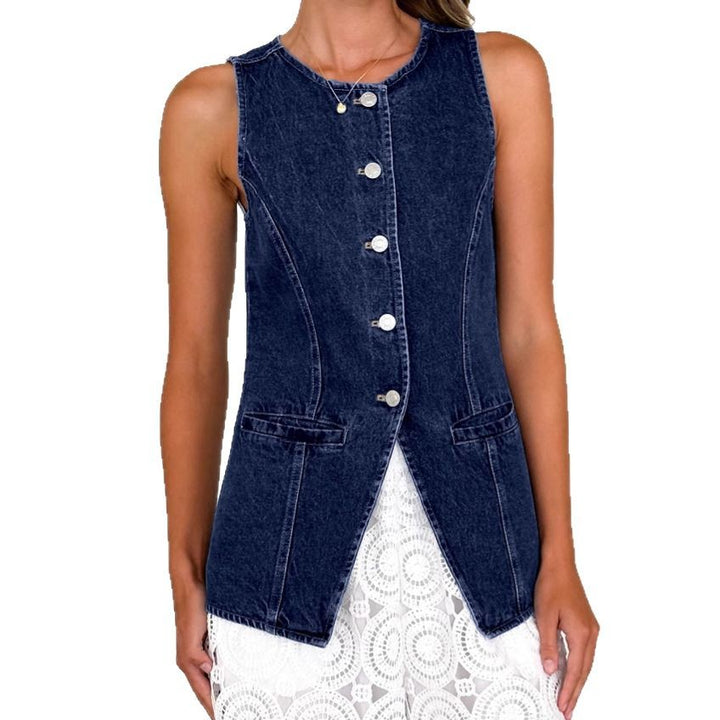 Damen Jeans-Weste im modernen Schnitt und praktischen Taschen Drune