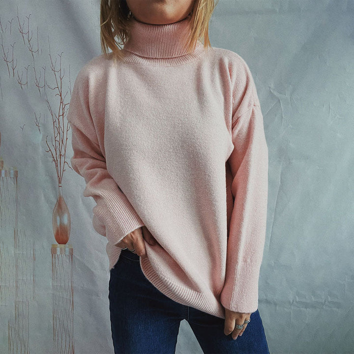 Drune | Einfarbiger Warmer Strickpullover Für Alltag