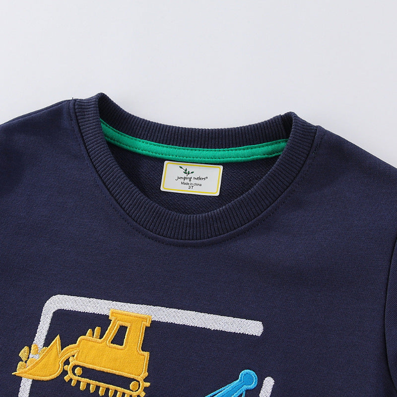 Jungen Sweatshirt mit kreativem Baustellenfahrzeug-Design Drune