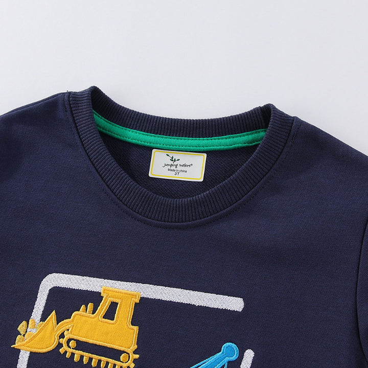 Jungen Sweatshirt mit kreativem Baustellenfahrzeug-Design Drune
